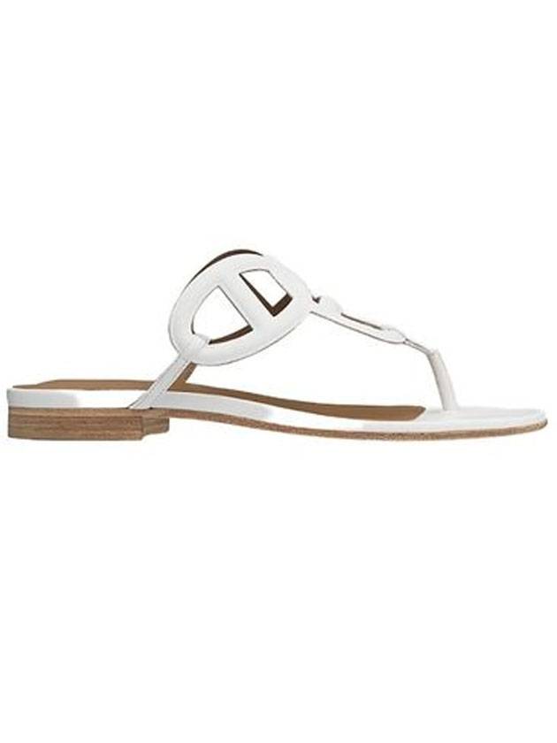 Beach Nappa Leather Sandals White - HERMES - BALAAN 1