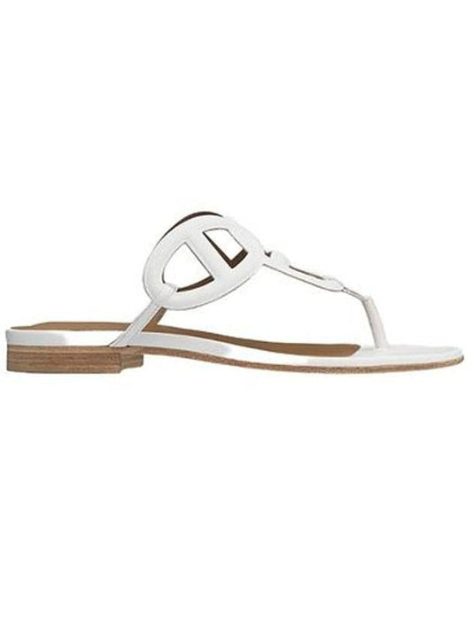 Beach Nappa Leather Sandals White - HERMES - BALAAN.