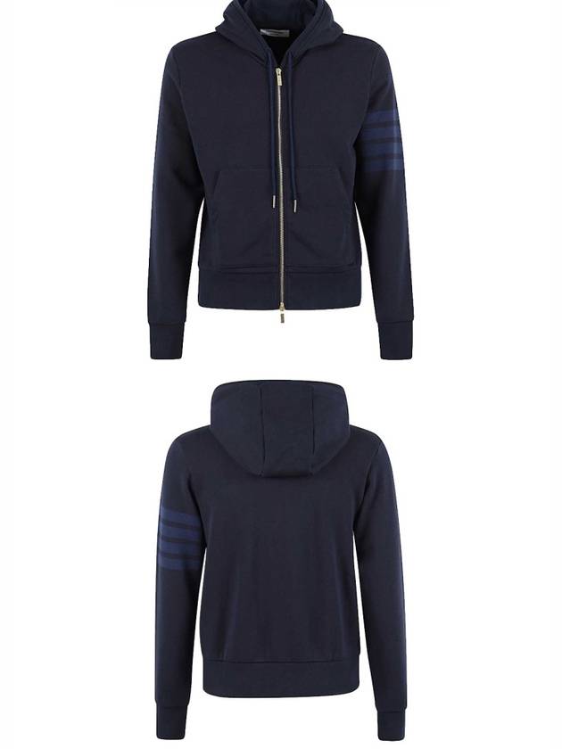 Men's Diagonal Armband Loopback Relaxed Fit Zip Up Hoodie Navy - THOM BROWNE - BALAAN 5