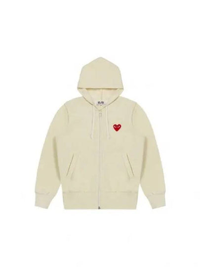 Red Heart Wappen Zip-Up Hoodie Ivory - COMME DES GARCONS PLAY - BALAAN 2