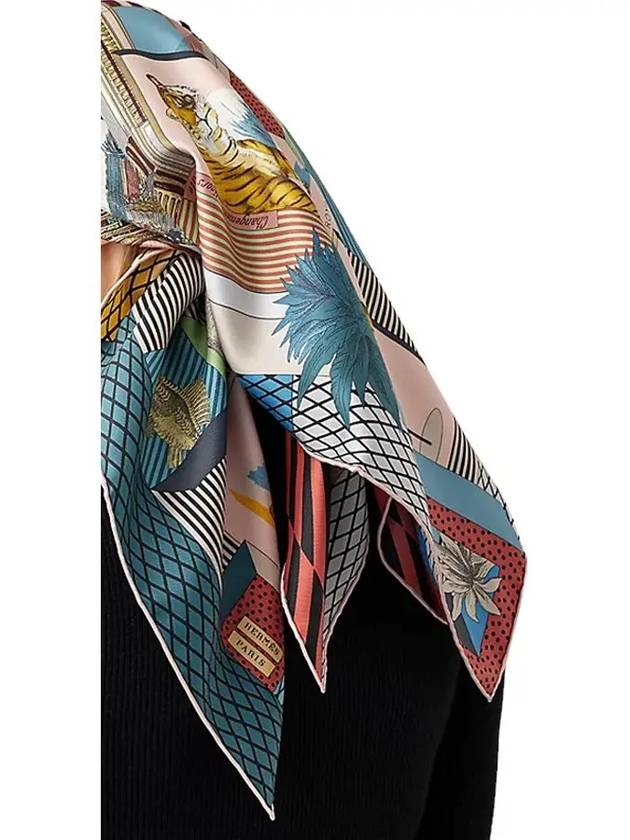 Grand Teatre Nouveau 90 Carr Scarf Blue Vieille Rose Vert - HERMES - BALAAN 4