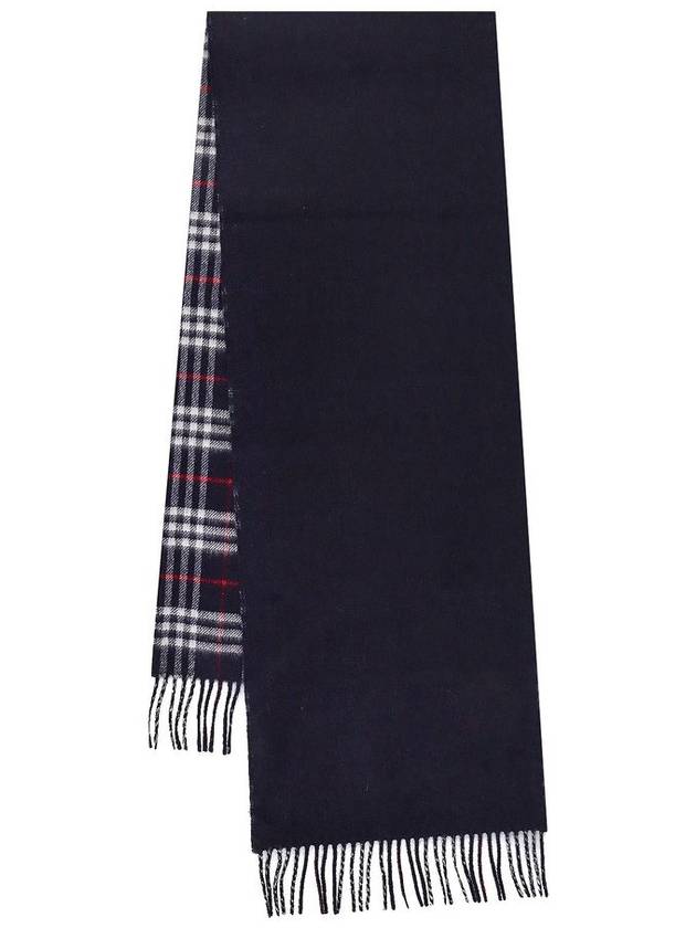 Reversible Check Print Cashmere Scarf Navy - BURBERRY - BALAAN 3