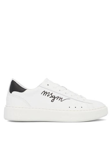 Depretage Women's Lettering Logo Sneakers White 3041MDS11 - MSGM - BALAAN 1