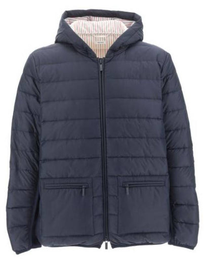 Ultra Light Nylon Hooded Down Padding Navy - THOM BROWNE - BALAAN 2