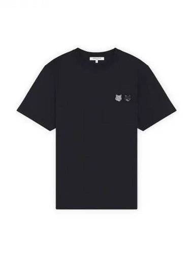 Men s Double Bold Foxhead Patch Comfort T Shirt Black Domestic Product GM0024031963358 - MAISON KITSUNE - BALAAN 1