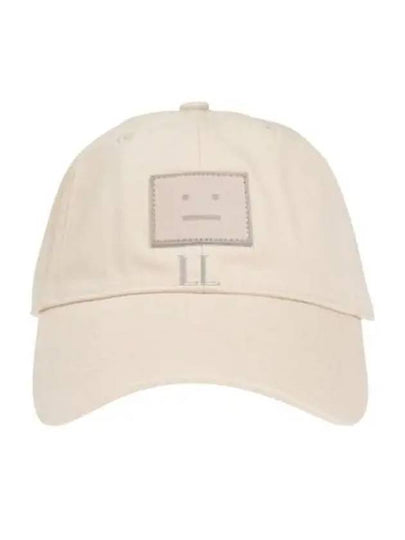 Leather Face Patch Ball Cap Oatmeal - ACNE STUDIOS - BALAAN 2