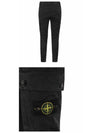 Wappen Patch Slim Fit Straight Pants Black - STONE ISLAND - BALAAN 6