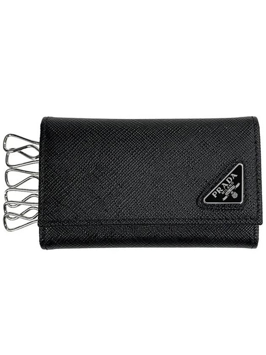 Saffiano Key Holder Black - PRADA - BALAAN 2