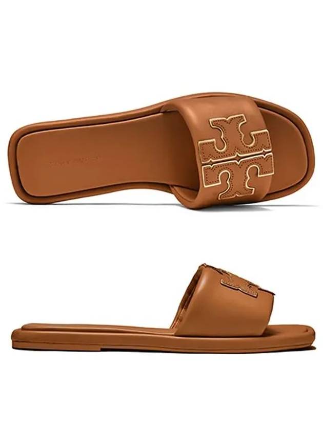 Double T Slide Slippers Brown - TORY BURCH - BALAAN 5