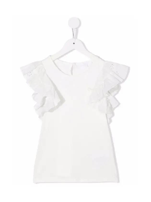 Kids Women s Logo Ruffle T Shirt White C15D35 117 - CHLOE - BALAAN 1