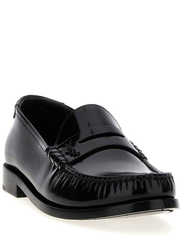 Le Leather Loafer Black - SAINT LAURENT - BALAAN 3