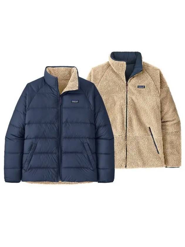 Silent Reversible Fleece Down Jacket Navy - PATAGONIA - BALAAN 2