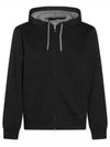 Cotton hooded zip up black - BRUNELLO CUCINELLI - BALAAN 2