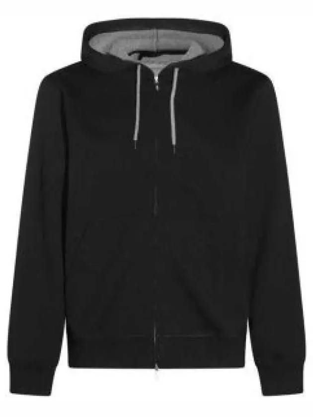 Cotton hooded zip up black - BRUNELLO CUCINELLI - BALAAN 2