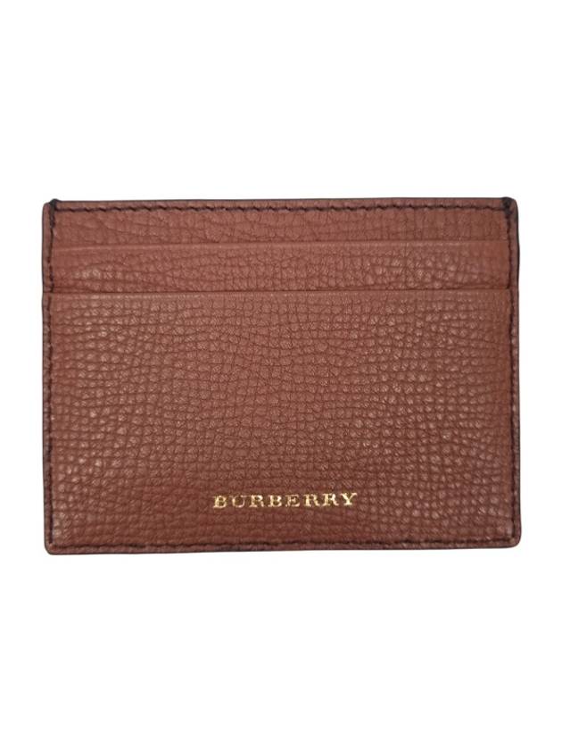 Sandon Check Leather Card Wallet Brown - BURBERRY - BALAAN 3