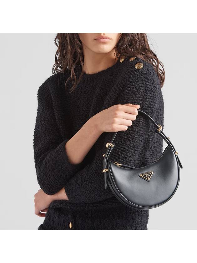 Arqué Leather Mini Shoulder Bag Black - PRADA - BALAAN 7