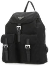 Triangle Logo Re Nylon Small Backpack Black - PRADA - BALAAN 5