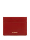 Logo Print Leather Card Wallet Red - JIL SANDER - BALAAN 2