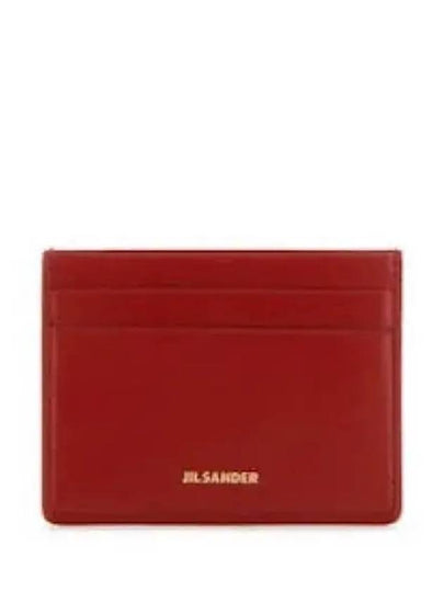 Logo Print Leather Card Wallet Red - JIL SANDER - BALAAN 2