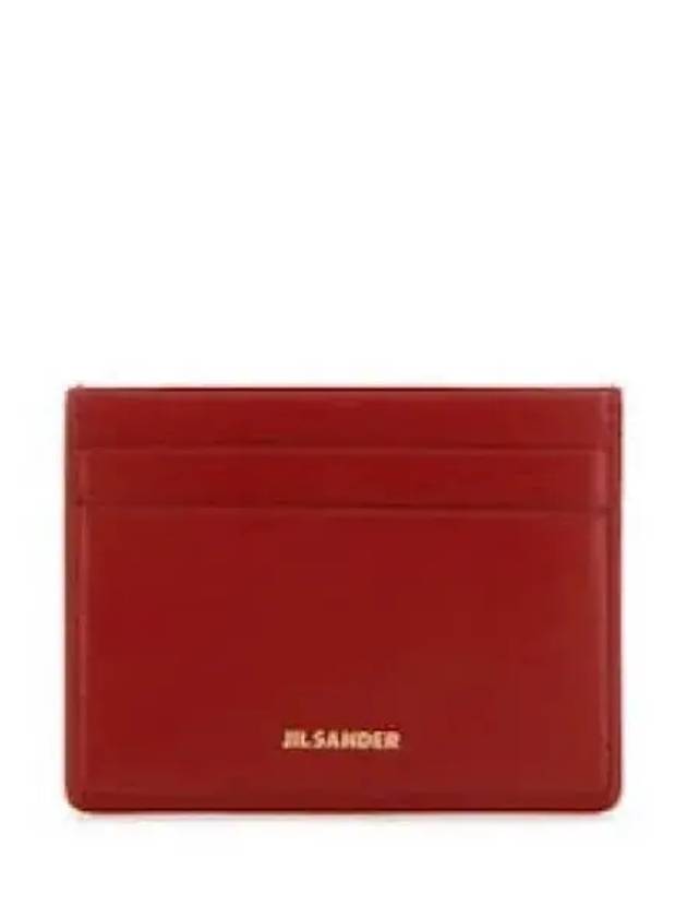 Logo Print Leather Card Wallet Red - JIL SANDER - BALAAN 2