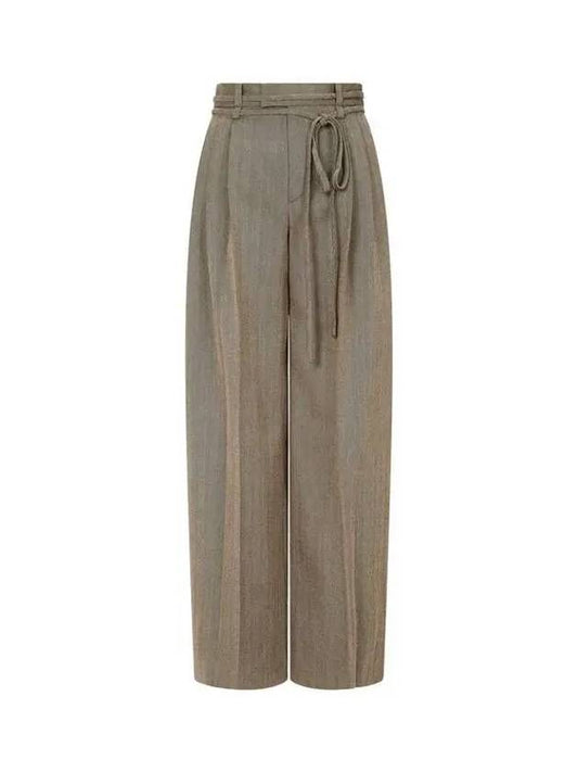 Herringbone wool tie baggy pants brown 270242 - ALEXANDER WANG - BALAAN 1