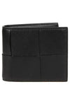 Intrecciato Coin Pocket Half Wallet Black - BOTTEGA VENETA - BALAAN 2