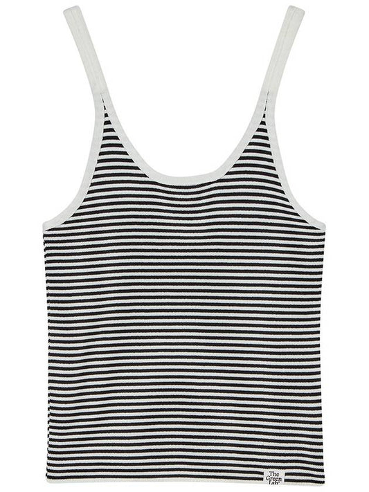 _STRIPE CROP KNIT SLEEVELESS TOP WHITE - THE GREEN LAB - BALAAN 1