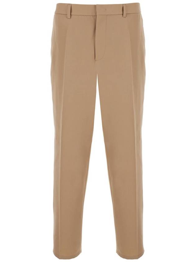 Beige Pants With Elastic Waistband In Wool Man - JIL SANDER - BALAAN 1