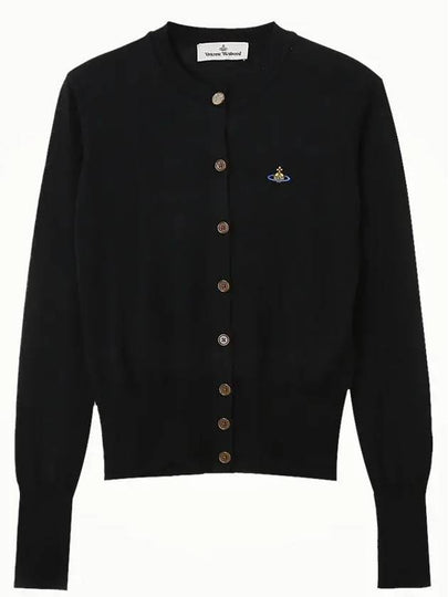 Bea Logo Wool Cardigan Black - VIVIENNE WESTWOOD - BALAAN 2