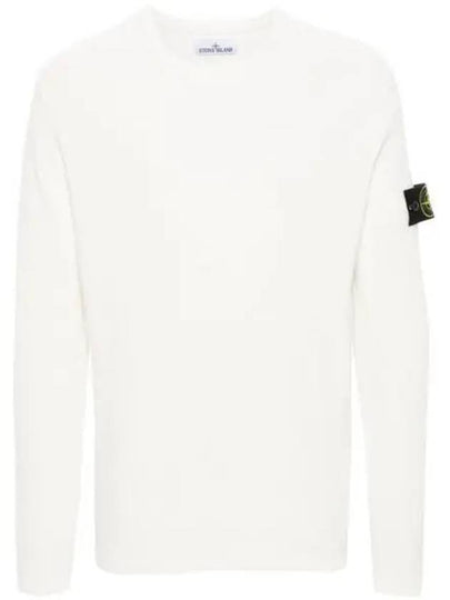 Wappen Patch Crew Neck Knit Top White - STONE ISLAND - BALAAN 2