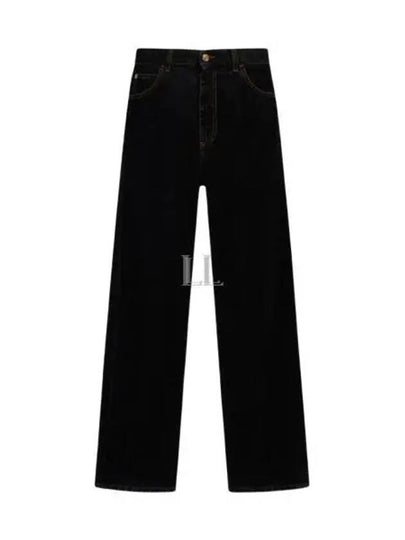 Flocked Denim Straight Jeans Black - MARNI - BALAAN 2