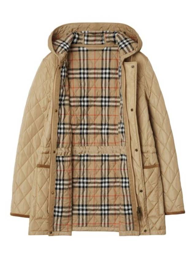 Hooded Quilted Parka Flax - BURBERRY - BALAAN 7