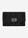 Boy  Flap Card Holder Grained Calfskin Ruthenium Black - CHANEL - BALAAN 2