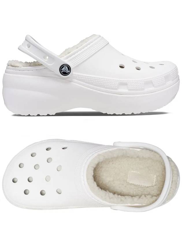 Classic Platform Lined Clog Women White 207938 100 - CROCS - BALAAN 1