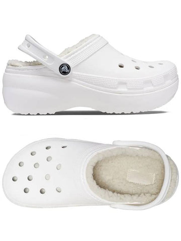 Classic Platform Lined Clog Women White 207938 100 - CROCS - BALAAN 1