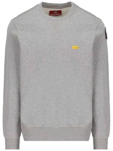 Caleb Emboss Crew Neck Cotton Sweatshirt Grey - PARAJUMPERS - BALAAN 1