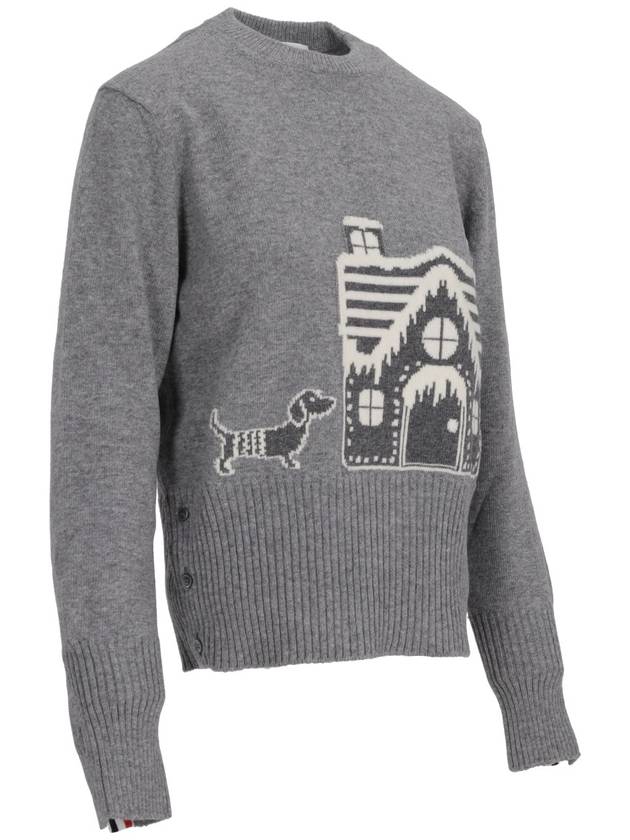 Holiday Scenery Classic Crew Neck Knit Top Gray - THOM BROWNE - BALAAN 4