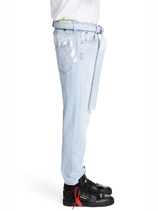 OFF-WHITE Belted Slim Fit Jeans - OFF WHITE - BALAAN 2