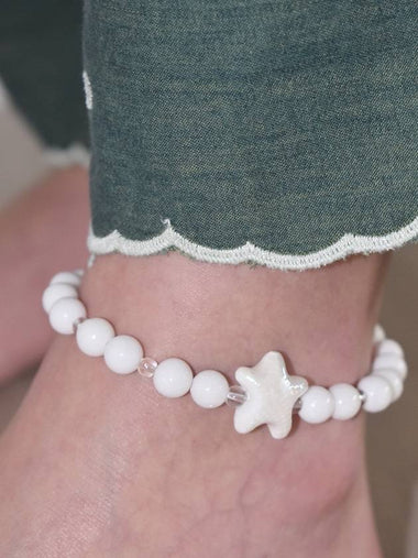 Seed Starfish Anklet Bracelet White - USITE - BALAAN 1