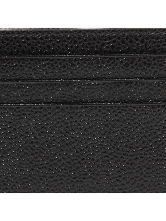 Pebble Grain Leather Stripe Note Compartment Card Wallet Black - THOM BROWNE - BALAAN 7