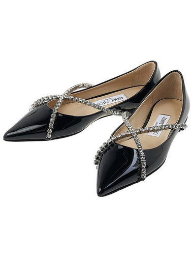 Women s Genevi Flat Shoes BOB BLACK CRYSTAL - JIMMY CHOO - BALAAN 1