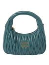 Wander Materasse Nappa Leather Mini Hobo Tote Bag Lagoon Blue - MIU MIU - BALAAN 2