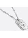 Oblique Plate Pendant Necklace Silver - DIOR - BALAAN 2