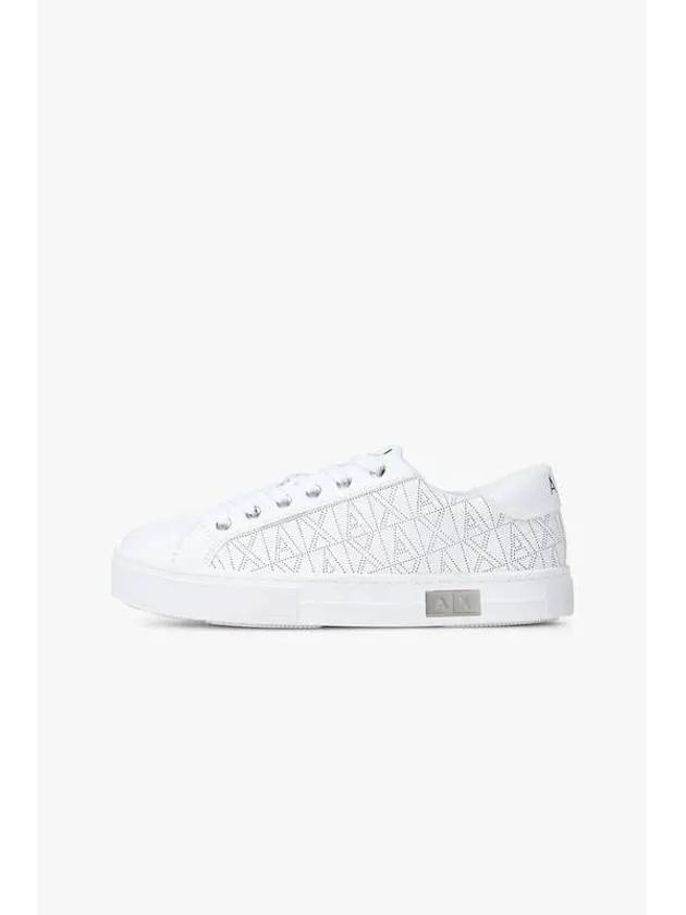 Women s Punching Logo Pattern Low Top Sneakers White - ARMANI EXCHANGE - BALAAN 1