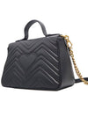 Women s Gucci 498110 Black Matelasse Chevron Gold Chain GG Marmont Top Handle Small 2WAY gt bag Gangbuk used luxury goods - GUCCI - BALAAN 6