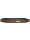 Men's T-Line Reversible Leather Belt Black Brown - TOM FORD - BALAAN 1