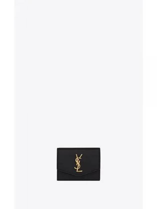 Monogram Uptown Leather Card Wallet Black - SAINT LAURENT - BALAAN 2