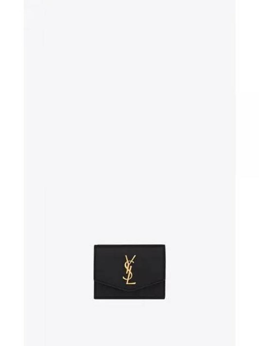 Monogram Uptown Leather Card Wallet Black - SAINT LAURENT - BALAAN 2