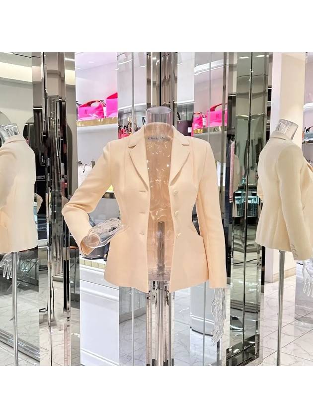 30 Montaigne Bar Jacket 34 Cream 4ET0651 - DIOR - BALAAN 1