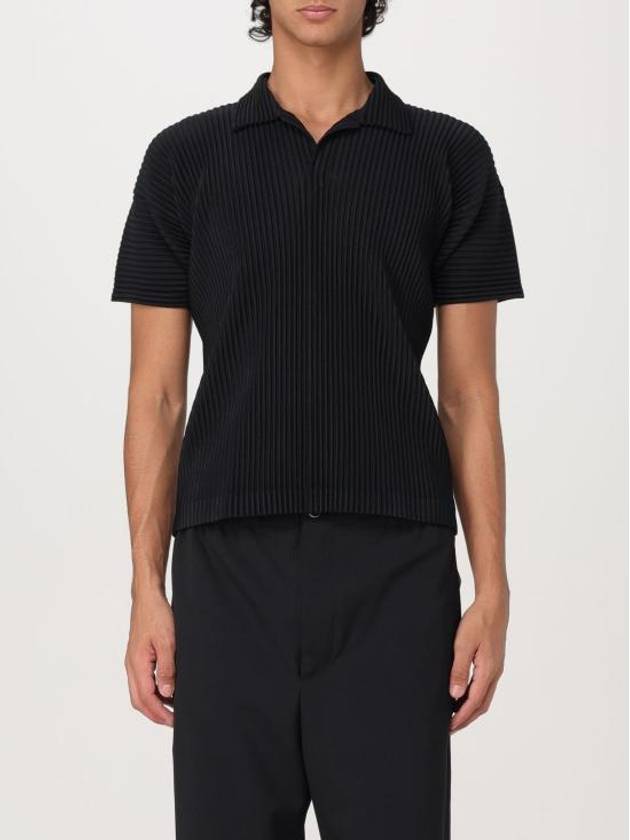 Basics Pleated Polo Shirt Black - ISSEY MIYAKE - BALAAN 2